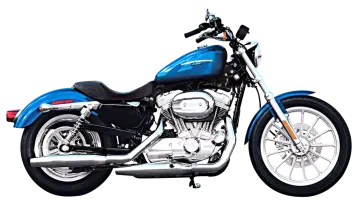 a blue motorcycle on a white background