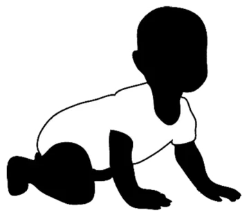 a black and white silhouette of a baby