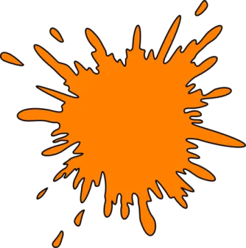 an orange paint splash on white background
