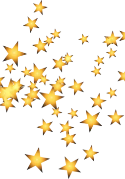 a bunch of gold stars on a white background