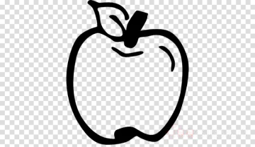 a black and white apple icon on a transparent background