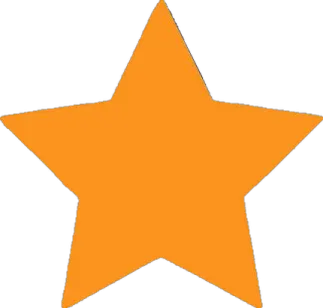 an orange star on a white background