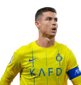 a man wearing a yellow shirt with blue writing on it