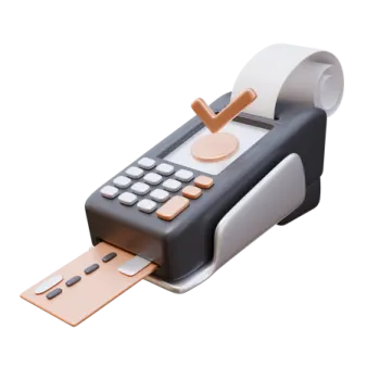 a black and white printer with an orange ribbon
