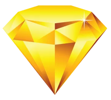 a yellow diamond on a white background