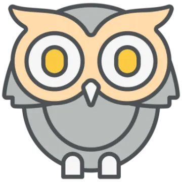 an owl with yellow eyes
