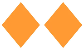 an orange and white diamond logo