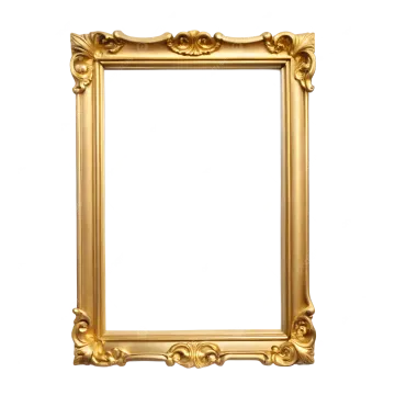 a gold frame on a white background