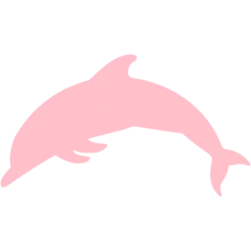 a pink dolphin on a white background