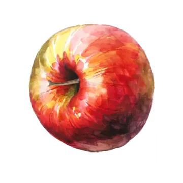 a watercolor painting of an apple