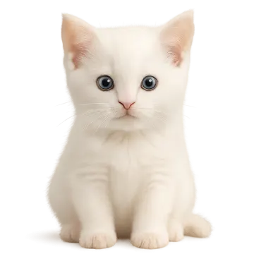 white kitten with blue eyes