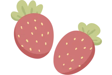 two strawberries on a white background