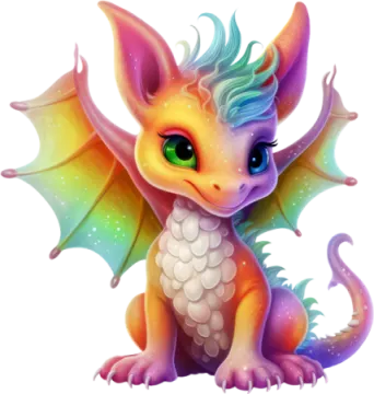 a cute little dragon sitting on the ground