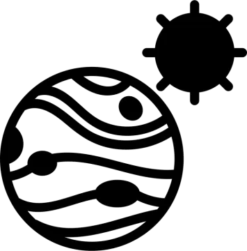 a black and white image of the planet