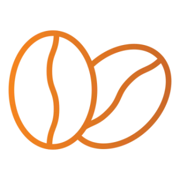 a coffee bean icon on a white background
