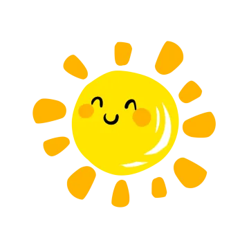 a smiling sun with its eyes closed
