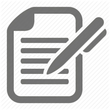 a piece of paper with a pencil icon