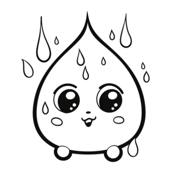 a black and white drawing of a teary face