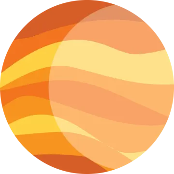 an orange and yellow striped sphere