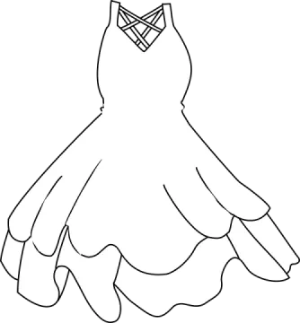 a black and white drawing of a dress