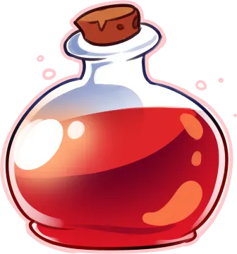 a glass bottle filled with red liquid