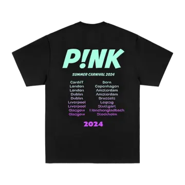 a black t - shirt with the words pnk on it