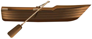a boat with two oars on it
