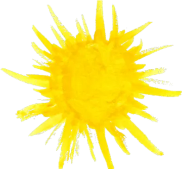 a yellow sun on a white background