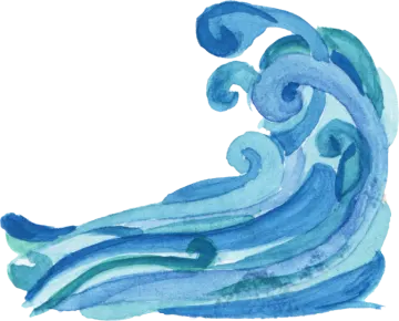 a watercolor drawing of a wave