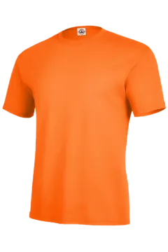an orange t - shirt on a white background
