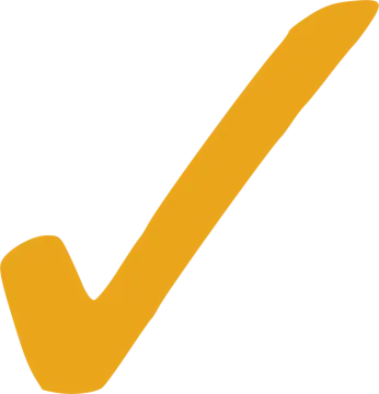 a yellow check mark on a white background