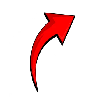 a red arrow icon on white background