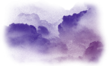 a watercolor painting of clouds and stars