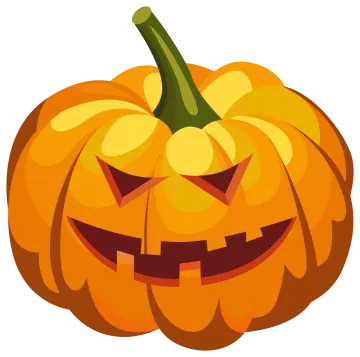 an orange pumpkin with a green leaf on top