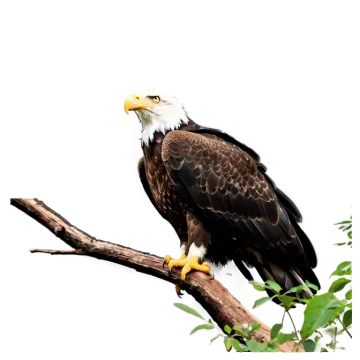 an eagle perched on a branch of a tree