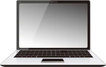 a laptop computer with a blank screen
