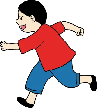 a boy running clipart