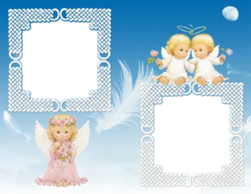 a set of three angel frames