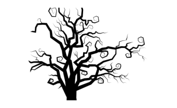 a black and white silhouette of a tree