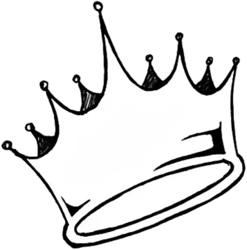 a black and white drawing of a crown