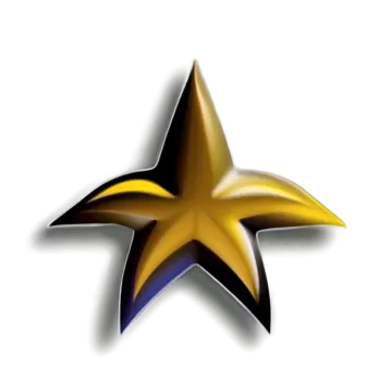 a gold star on a white background