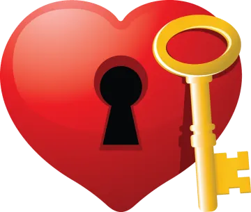a heart with a key to it