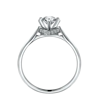 a diamond engagement ring on a white background