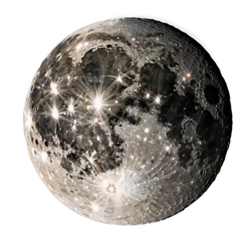 an image of the moon with stars on it