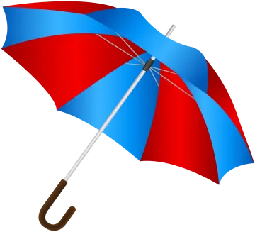 a red and blue umbrella