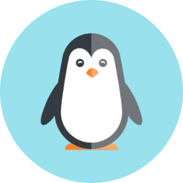 an image of a penguin in a circle