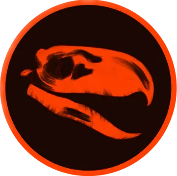 an orange and black circle