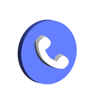 a blue phone icon with a white background