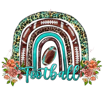 leopard print with football ball and flowers