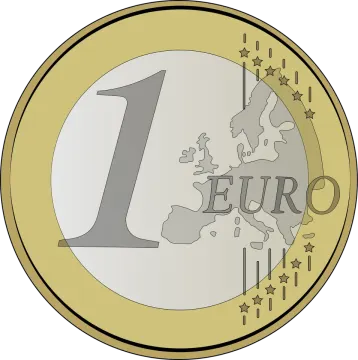 a coin with the number one on it